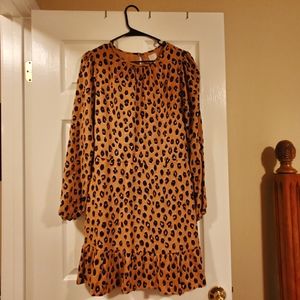 Leapord Long Sleeve Dress